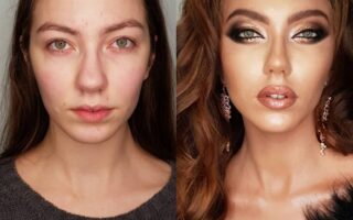 Фото девушки - прическа и макияж до и после. Автор - визажист, стилист, Диана Кулькова, студия красоты Style Wizard в Киеве.